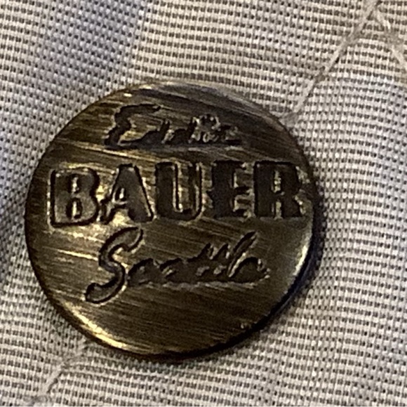 Eddie Bauer EB550 Jacket Goose Down Quilted Gray Jacket Size Large Snap Closure - Picture 11 of 16